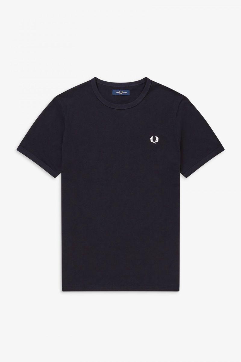 Navy Fred Perry Ringer Men's T Shirts | PH 1747AHKP